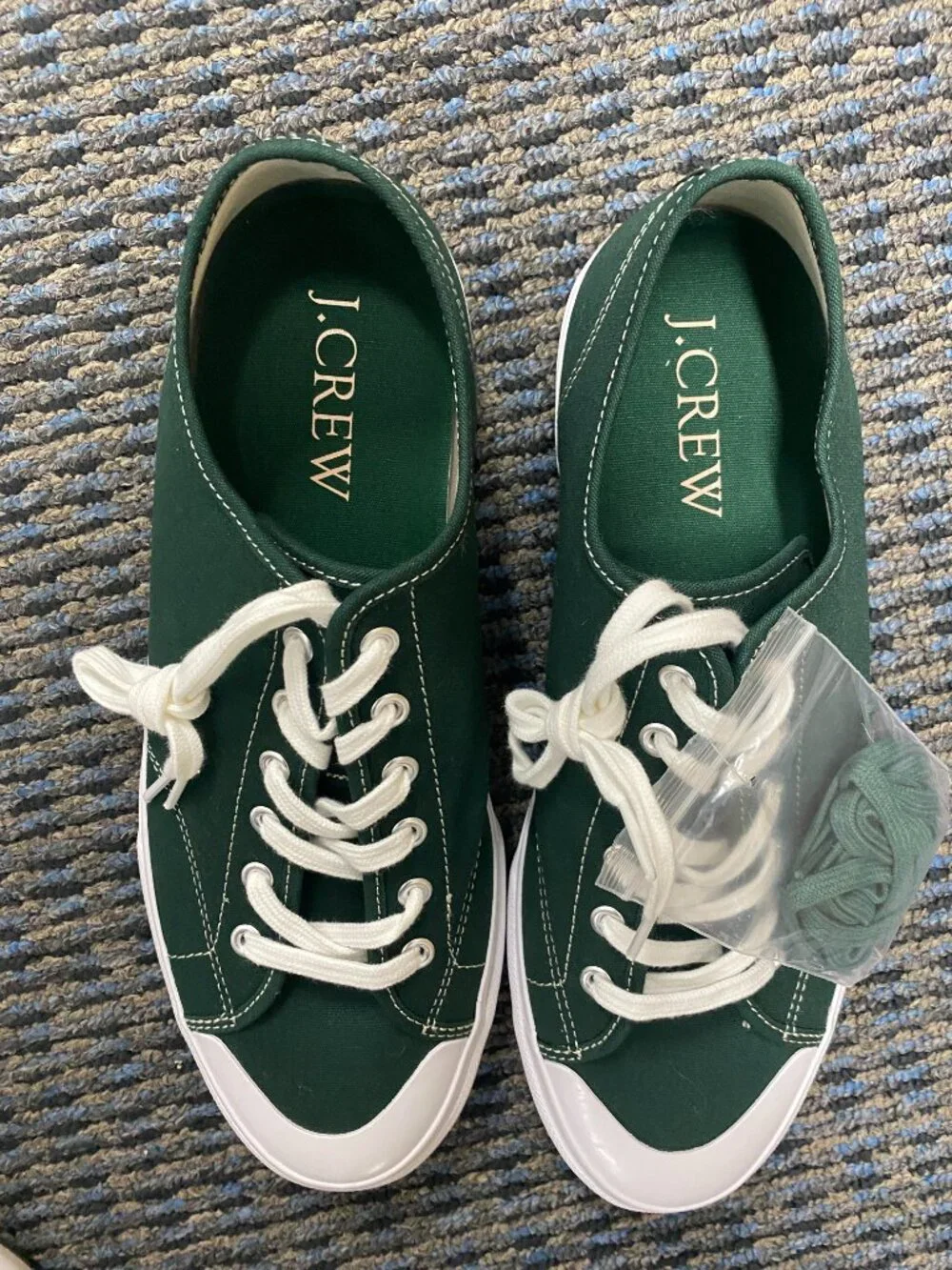 J.Crew Men's Vulcanized Cape Sneakers - Forest Green Canvas - Size 11.5